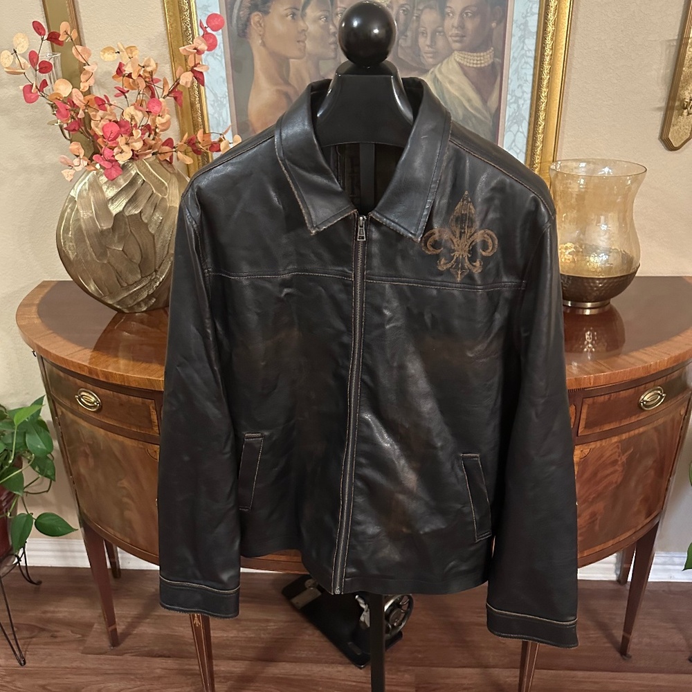 BKE Cafe Racer Faux Leather Jacket